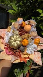 Ajándék csokor – Pumpkinspice szappannal és fürdőgolyóval